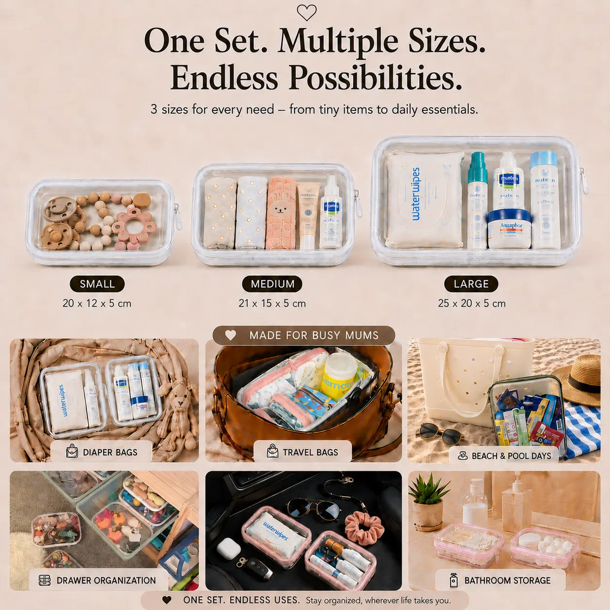 Clear Essentials Organizer Cases